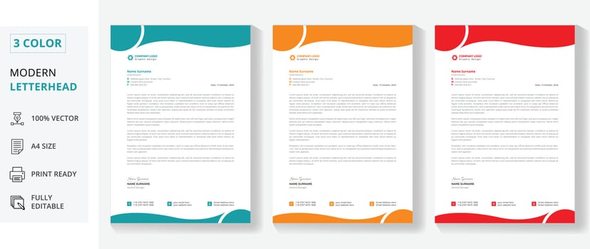 letterhead design template for corporate business vector