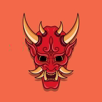 Oni japanese devil mask, Vector illustration eps.10
