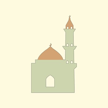 Islamic mosque building flat illustration vector