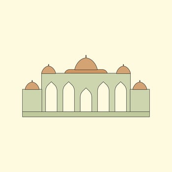 Islamic mosque building flat illustration vector