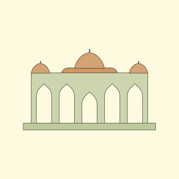 Islamic mosque building flat illustration vector