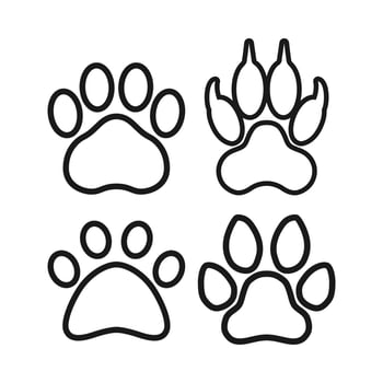 cat footprints, collection of footprints vector