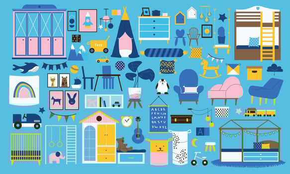 Children Room Color Set vector