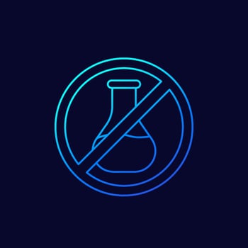 Chemical free linear vector icon