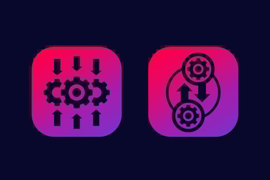 Integration or optimization software vector icons