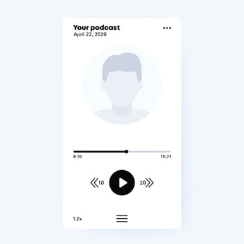 Podcast app, mobile ui, minimal design, vector