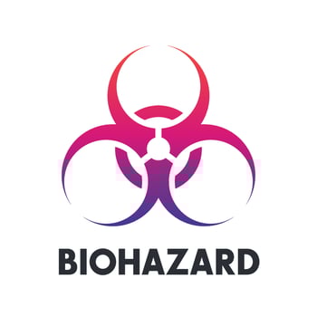 biohazard symbol over white vector