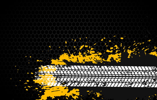 abstract splatter background with tire track vector