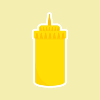mustard icon. Cartoon mustard in cartoon flat style vector illustration isolated on white background
