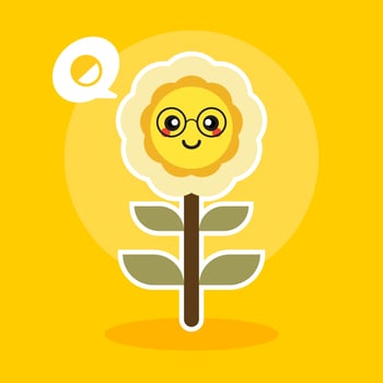 happy sunflower character mascot flat design vector illustration