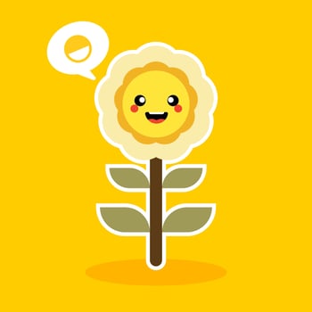 happy sunflower character mascot flat design vector illustration