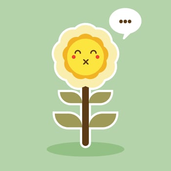 happy sunflower character mascot flat design vector illustration