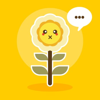 happy sunflower character mascot flat design vector illustration