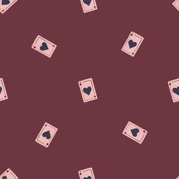 Game cards seamless pattern. Design gambling. Repeated texture in doodle style. vector