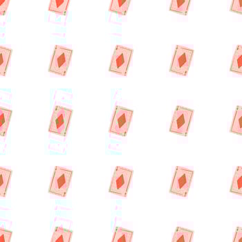 Game cards diamonds seamless pattern. Design gambling. vector
