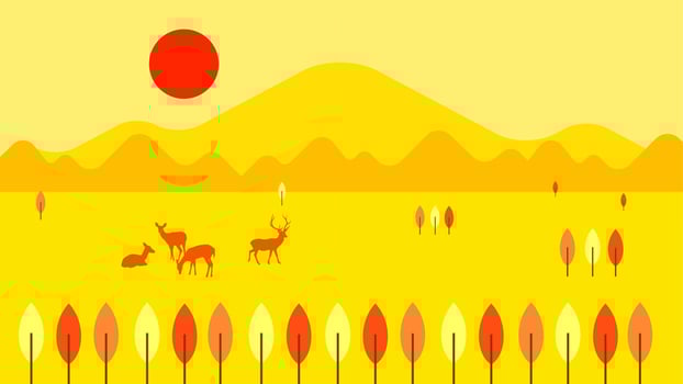mountain and savannah flat landscape vector