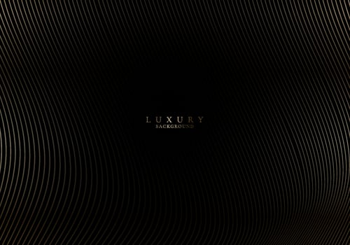 Abstract elegant golden wave lines pattern on black background luxury style vector