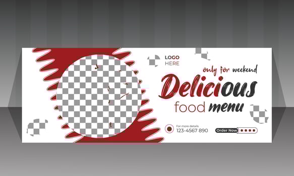 Social media food banner design vector