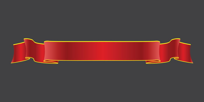 Elegance red ribbon banner. vector