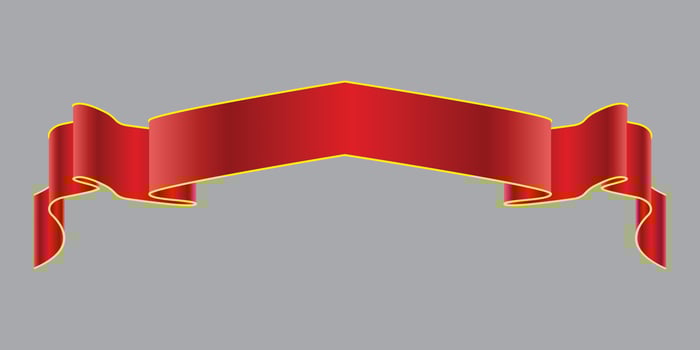 Elegance red ribbon banner. vector