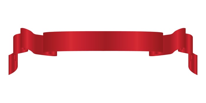 Elegance red ribbon banner. vector