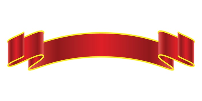 Elegance red ribbon banner. vector