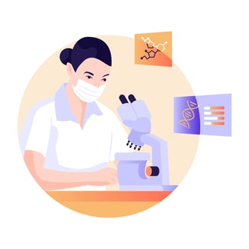 Lady doctor and medical report vector