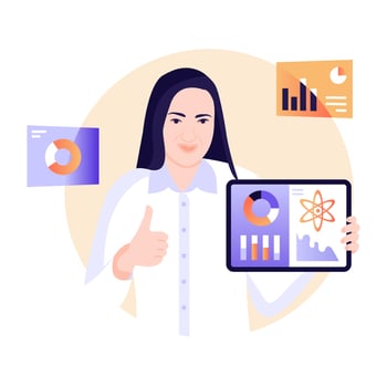 Lady doctor and medical report vector
