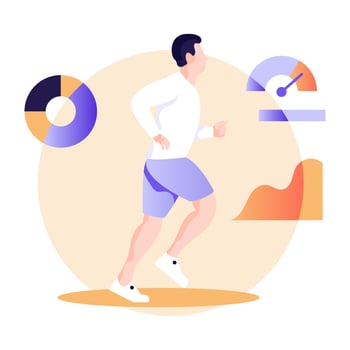 Download premium flat illustration of fitness monitoring vector