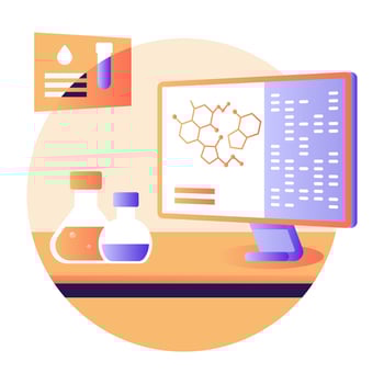 Flat illustration of online analysis is up for premium use vector