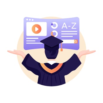 Download premium flat illustration of education website vector