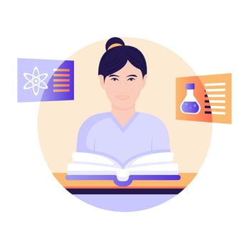 Lady doctor and medical report vector