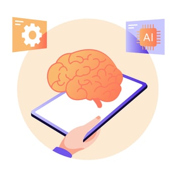 An AI monitoring in modern flat illustration vector