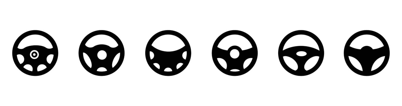 Auto car steering wheel icon set, automotive race sport sign vector illustration, steering simple logo vector illustration