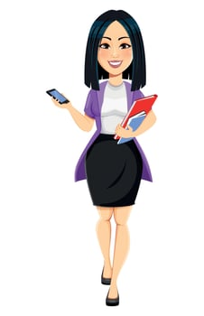 Concept of modern young Asian business woman vector