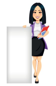 Concept of modern young Asian business woman vector