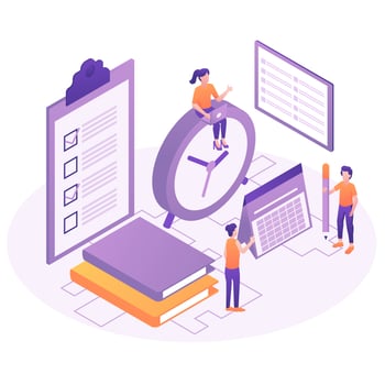 Time management concept. Can use for web banner, infographics, hero images. Flat isometric vector illustration isolated on white background.