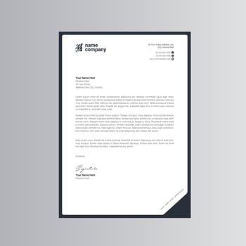 Clean and Modern Letterhead Template. Pro Vector