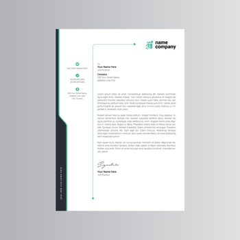 Clean and Modern Letterhead Template. Pro Vector