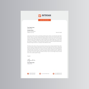 Clean and Modern Letterhead Template. Pro Vector