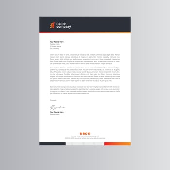 Clean and Modern Letterhead Template. Pro Vector