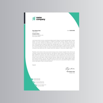 Clean and Modern Letterhead Template. Pro Vector