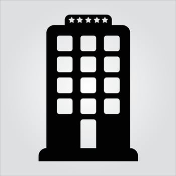 Isolated Hotel Glyph Icon Scalable Vector Graphics