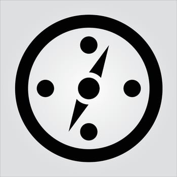 Isolated Compass Glyph Icon Scalable Vector Graphics