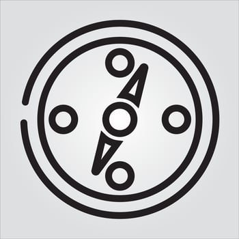 Isolated Compass Outlined Icon Scalable Vector Graphics