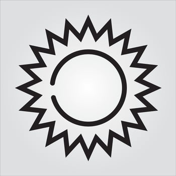 Isolated Sunshine Outlined Icon Scalable Vector Graphics
