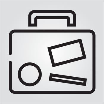 Isolated Suitcase Outlined Icon Scalable Vector Graphics