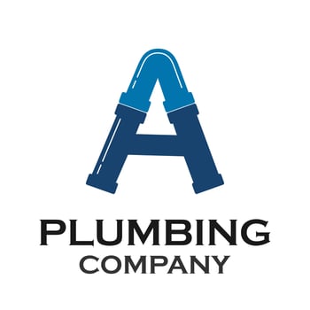 Letter a with plumbing logo template illustration vector