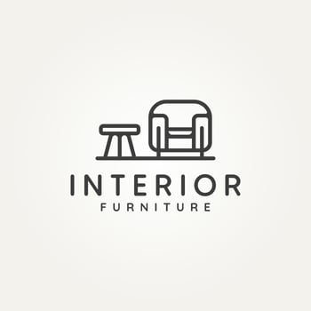 interior furniture home design minimalist logo vector