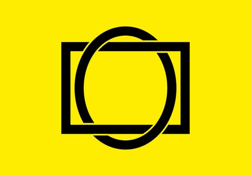 Black yellow of oval and rectangle shape vector